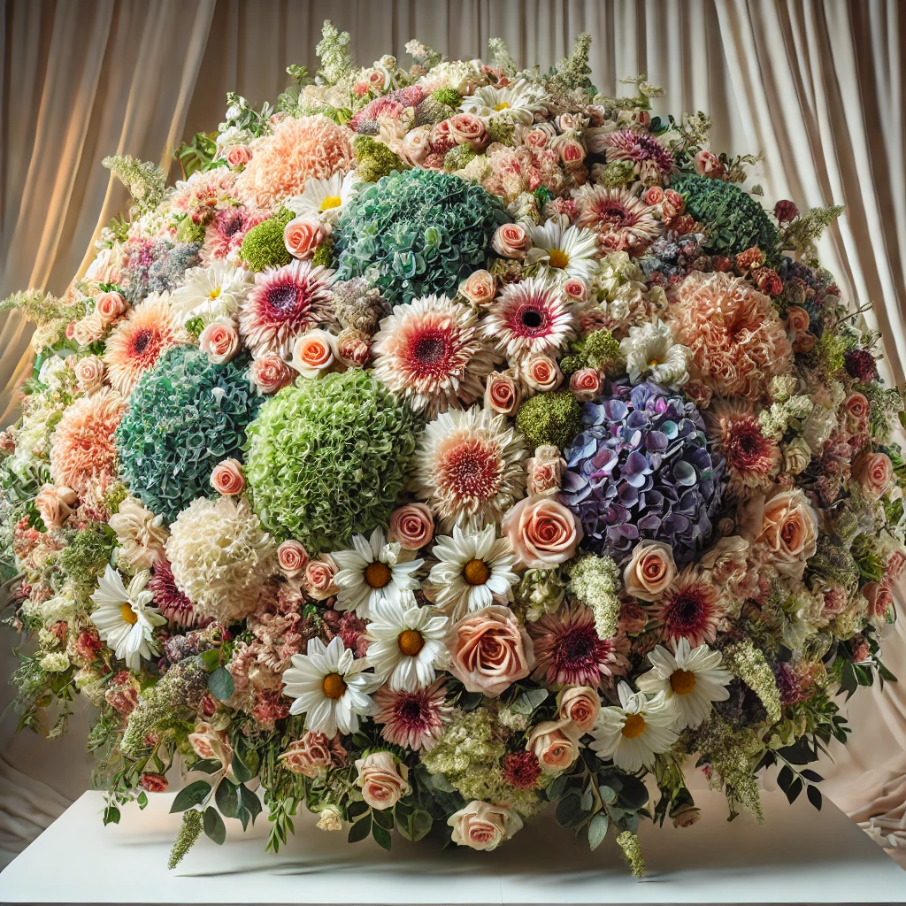 Chrysanthemums, Roses, Hydrangea 