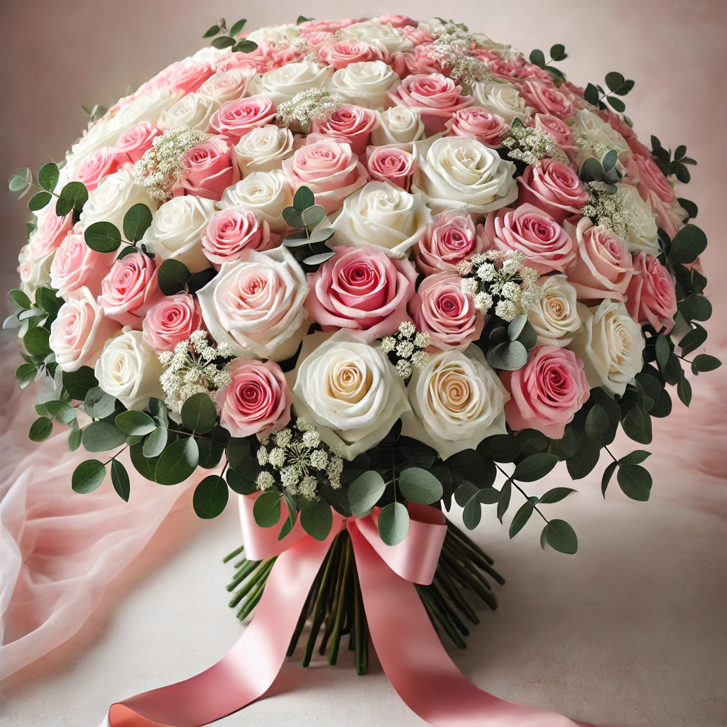 Gorgeous pink and white roses 